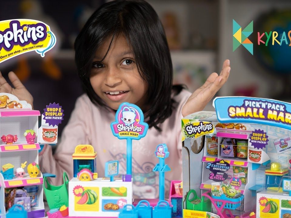 Unboxing Shopkins Pick n Pack Small Mart Kyrascope Toy Reviews : winMagic Toys India